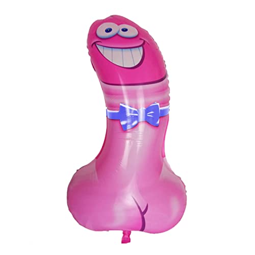 Pimmel Luftballon - XXL Folienballon Willy Penis, Gesicht mit blauer Schleife, 92 x 52 cm Riesenballon für Luft und Helium, als Geburtstagsgeschenk, Deko, für Freundin, Jungesellenabschied JGA von Kopper-24