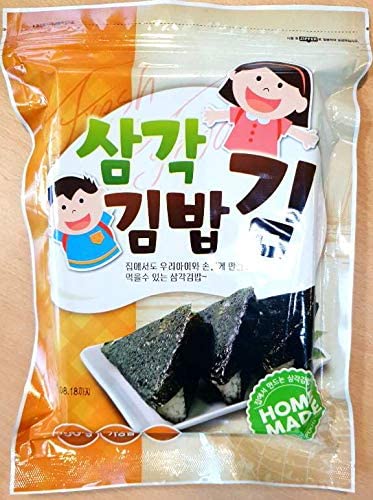 Samgak Gimbap 50 Blätter/ Onigiri 50 PCS / Triangle-sharped dried seaweed sheets 50g (50pcs) mit Aufkleber / Stickers von Korean Ginseng tea