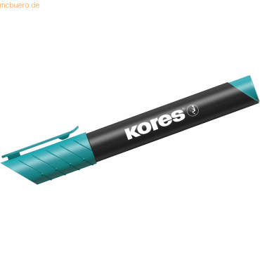 12 x Kores Permanentmarker XP2 3-5mm Keilspitze türkis von Kores