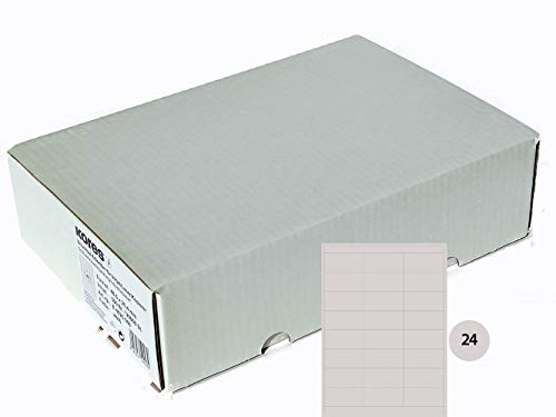 Kores E7033.500 Universal-Etiketten, 70 x 33.6 mm Großpackung mit 500 Blatt, weiß, 12.000 Etiketten für InkJet, Laser + Kopierer von Kores