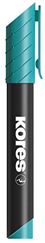 Kores - K-Marker XP2: Türkisfarbene Permanent Marker Stifte, Keilspitze mit wasserfester und geruchsarmer Tinte, für alle Oberflächen von Kores