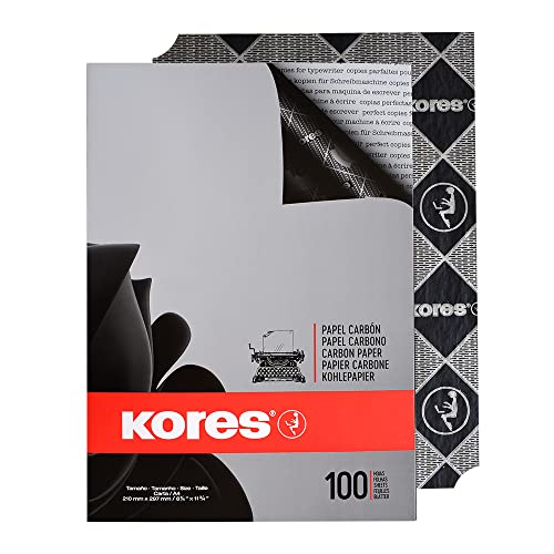 Kores KD78492 Kohlepapier Carboplan A4 100 Blatt, schwarz von Kores