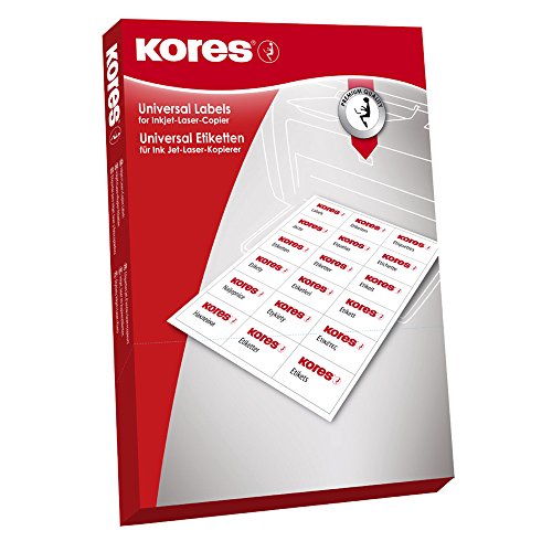 Kores LR040 - Universal Etiketten, 100 Blatt A4, Durchmesser 4 cm, weiß von Kores