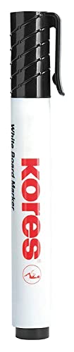 Kores M20830 Whiteboard/Flipchart Marker, Rundspitze, 3 mm, schwarz von Kores