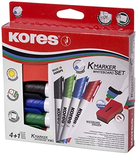 Kores Magnetischer Whiteboardschwamm, 110 x 55 x 20 mm (Marker Whiteboard Set) von Kores