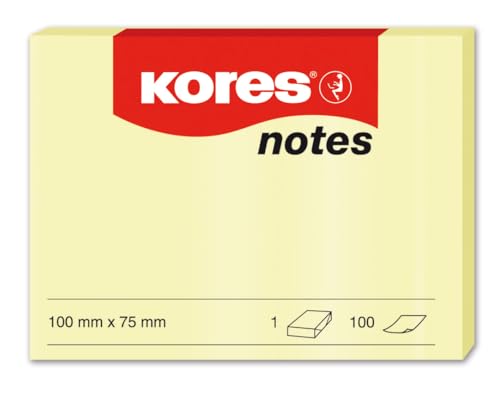 Kores N46125 Haftnotizen Notes, 125 x 75 mm, 100 Blatt, gelb von Kores