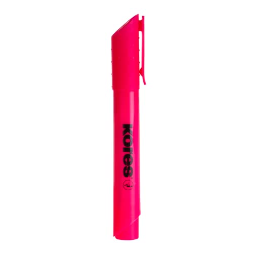 Kores Textmarker High Liner Fine Marker mit Keilspitze, 12 Stück, Pink von Kores