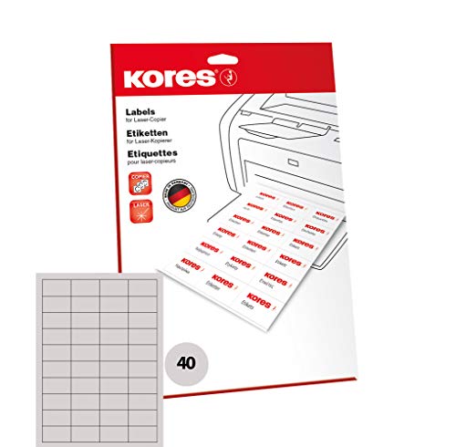 Kores Universal-Etiketten, 52.5 x 29.7 mm, 25 Blatt, weiß von Kores