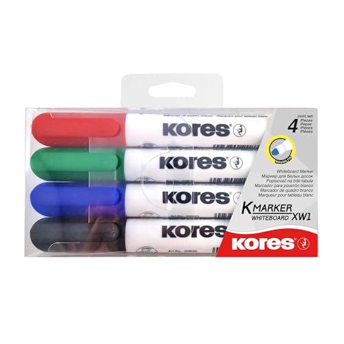 Kores Whiteboard- & Flipchart-Marker "K MARKER", 4er Etui VE = 1 von Kores