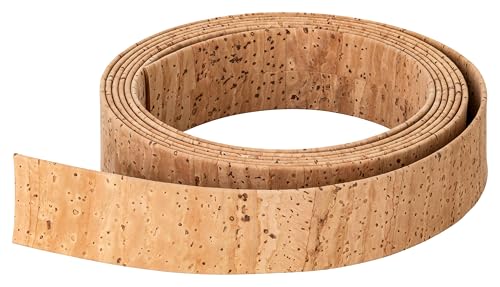 Korkband & Korkschnur | Mehrere Farben wählbar | Vegan | Flach, Rund, Geflochten | Für Schmuck, Armbänder, Ketten | Bastelmaterial | Ökologisch & Nachhaltig | DIY Zubehör (Beige/Natur, 25mm flach) von Kork-Deko