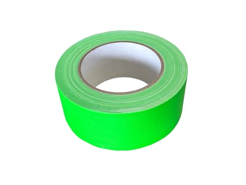 Kortpack Gewebeklebeband Neon Grün | 50 mm x 25 m | 1 Rolle | Strapazierfähiges Klebeband für Markierungen, Reparaturen und Dekoration von Kortpack