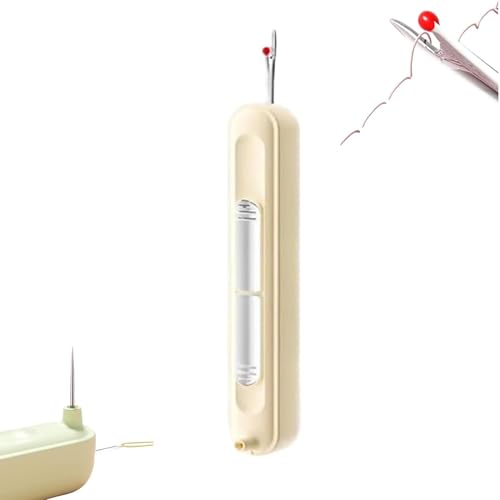 2 in 1 Nadeleinfädler Nahttrenner, Häkelnadeln Set, Nadeleinfädler, Nähnadeln, Stickset, Stopfnadeln für Wolle, Sticknadeln, Fadenentferner Werkzeug für Handnähen (Weiß) von Kouamor