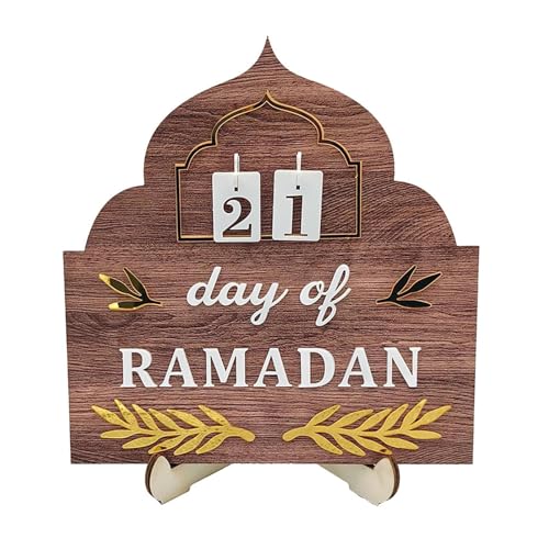 Ramadan-Kalender für Kinder, Ramadan-Holz-Countdown-Kalender, 2025 Ramadan-Countdown-Kalender, Ornamente, Holz, Eid, DIY-Dekoration für Kinder, Freunde, Familie (B) von Kouamor