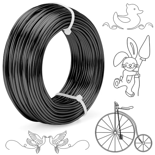 1mm Draht Zum Basteln 30m Aluminiumdraht Anodized Basteldraht Schwarz Schmuckdraht Wire Draht Sehr Weich, Biegsam und Vielseitig Verwendbar für die Herstellung von Kouclaa