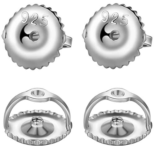 2 Paar 14 Karat vergoldete Schraubverschlüsse für Ohrringe, 925er Sterlingsilber, zum Anschrauben, hypoallergene Schraubverschlüsse für Ohrringe, passend für Gewindepfosten 0,032 Zoll von Kouley