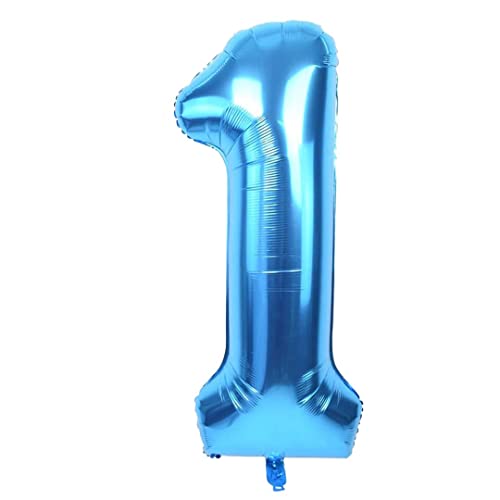 Blaue Zahl 1 Luftballons, 101,6 cm, Geburtstags-Folienballon, Party-Dekoration, Helium, Mylar-Luftballons von Koyigo