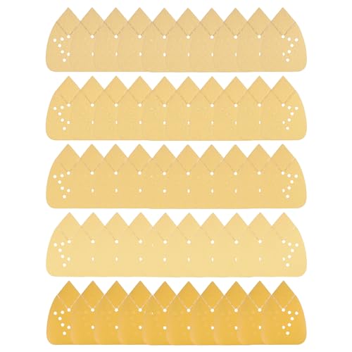 Kozelo 50 Stück Mausschleifer Detail Schleifpapier - [60 80 120 150 220 Körnung, 3,7" x 5,3"] Dreieckige Klett-Schleifpads für Möbelpolitur | 12 Löcher, Aluminiumoxid von Kozelo