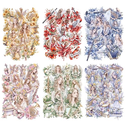 180PCS Mädchen Vintage Sticker Set Kraeoke Bunt Musikmädchen Scrapbooking Sticker Dekorative Fotoalbum Sticker Ästhetische Aufkleber für Bullet Journal Zubehör und Scrapbook von Kraeoke