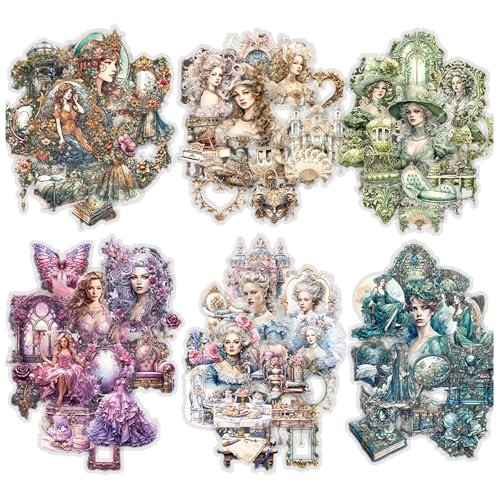 90PCS Mädchen Vintage Sticker Set Kraeoke PET Scrapbooking Sticker Dekorative Fotoalbum Sticker Ästhetische Aufkleber für Scrapbook und Bullet Journal Zubehör (Kombination 2) von Kraeoke