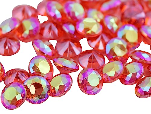 Allstarco 600 Stück 9 mm roter Rubin AB Karat Acryl Diamant Konfetti AB-Beschichtung für Tischstreuung, Hochzeitsdekorationen, Vasenfüller von Allstarco