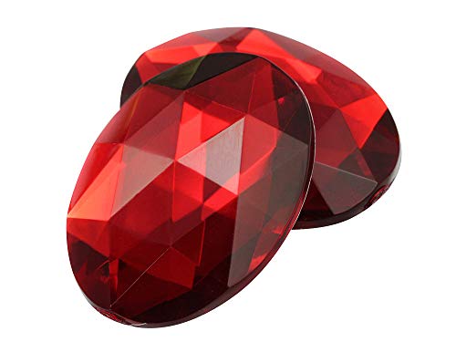 40 x 30 mm Rot Ruby H103 Oval Flache Rückseite Acryl Jewels hochwertigem Pro Grade – 4 Stück von Allstarco