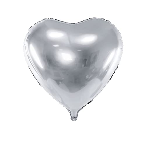 Herz Folienballon metallic silber Ø 45 cm Hochzeit Deko Liebe Luftballon von Krause & Sohn