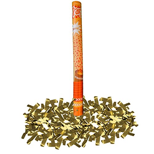 Konfettikanone farbig 60 cm Shooter Überraschung Hochzeit Knalleffekt (Gold) von Krause & Sohn