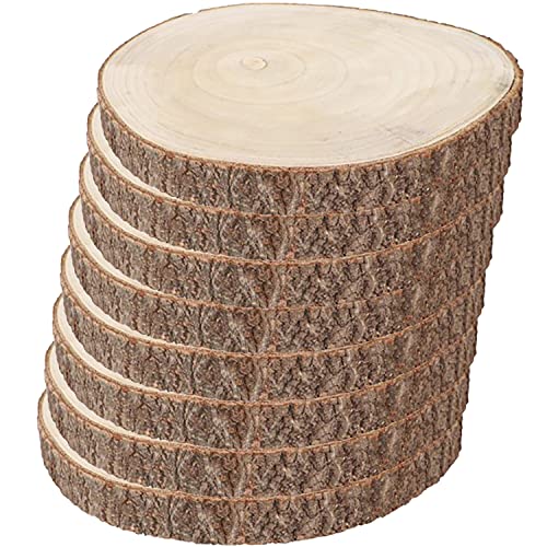 Naturbelassene Holzscheibe Baumscheibe DIY Deko Basteln Hochzeit Ø 12-38 cm Holz Weihnachten (34 cm - 8 Stück) von Krause & Sohn