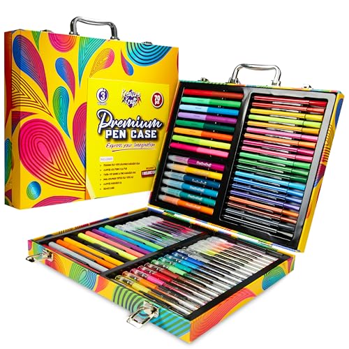 KreativeKraft Stifte Set 70 Stück, Filzstifte Glitzer Neon Gel Stifte Marker im Koffer von KreativeKraft