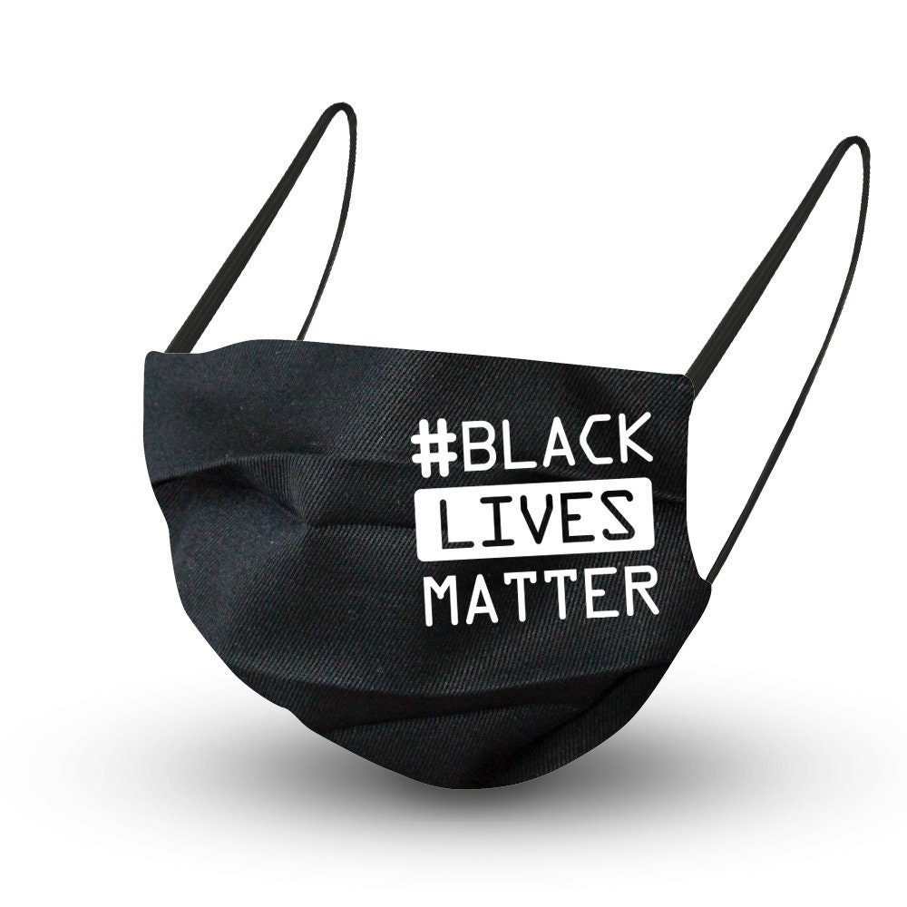 Baumwollmaske in Schwarz Mit Innenvlies Print - Black Lives Matter 15976 + Gratiszugabe von Kreativhaeuschen