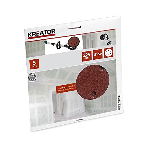 Kreator 5 Schleifscheiben für Trockenbauschleifer - ø 225 mm Körnung G150 von Kreator