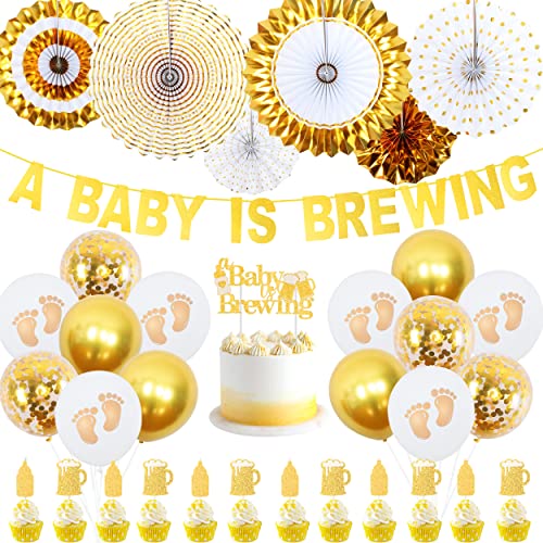 Ein Baby braut Babyparty-Dekorationen, Baby-Brauen-Banner, Luftballons, Kuchendeckel, Bier-Motto-Party für Geschlechtsoffenbarung, Schwangerschaftsankündigung, Party, Windel-Party-Dekoration von Kreatwow