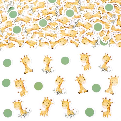 Kreatwow 200pcs Giraffe Konfetti Giraffe Baby Dusche Dekoration Giraffe Tischdekoration Streuung Dschungel Tier Konfetti Party Supply Giraffe Party Konfetti für Safari Tier Geschlecht Reveal Party von Kreatwow