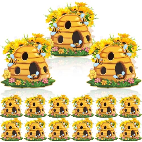 Kreatwow Bee Party Favors 12pcs Bee Flower Box Centerpieces Floral Bee Party Supply Bee Party Box Honey Bee Party Favor Honey Bee Table Decor Bee Day Themed Decorations For Bee Baby Shower von Kreatwow