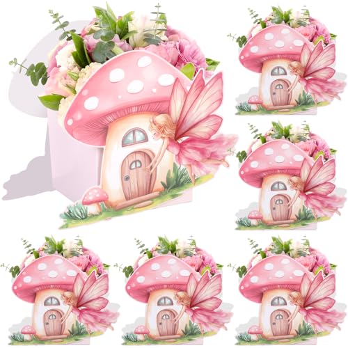 Kreatwow Fairy Mushroom Party Favors 6pcs Fairy Flower Centerpiece Boxen Fairy Party Decor Fairy Mushroom Table Decoration Floral Fairy Party Decor Fairy Mushroom Party Decorations for Birthday von Kreatwow