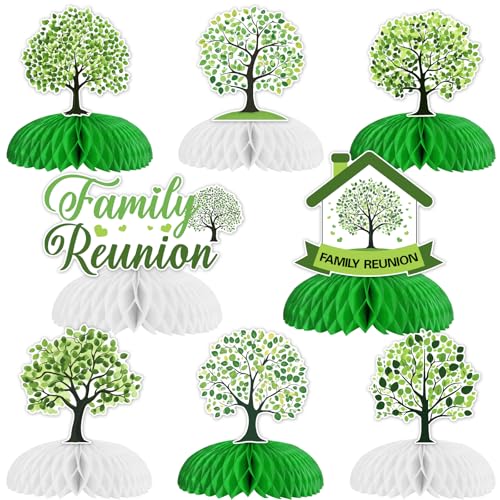 Kreatwow Family Reunion Table Decorations 8PCS Family Reunion Honeycomb Centerpieces Family Tree Theme Gathering Decorations für Welcome To Our Family Reunion We Are Family Party von Kreatwow