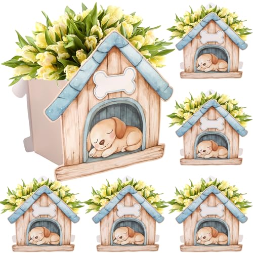 Kreatwow Hund Themed Party Favors 6pcs Hund Blume Tafelaufsatz Boxen Hund Party Dekoration Hund Tafelaufsatz Dekoration Hund Tischdekoration Welpe Hund Party Supply für Doggy Geburtstag von Kreatwow