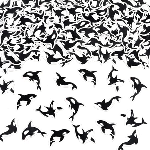 Kreatwow Killer Whale Party Decorations 200pcs Killer Whale Confetti Killer Whale Birthday Party Decor Sea Ocean Killer Whale Party Decor Sea Animal Whale Scatter Paper Table Decor Under The Sea Party von Kreatwow