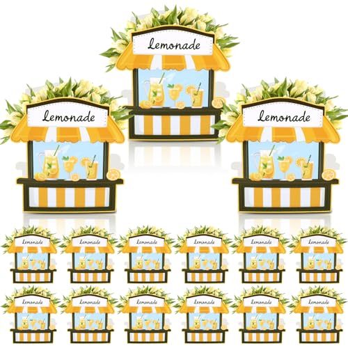 Kreatwow Lemon Party Favors 12pcs Lemon Flower Box Centerpieces Lemonade Party Supply Sommer Lemon Table Decorations Paper Box Centerpiece Fruit Lemon Theme Party Decor Lime Party Baby Shower von Kreatwow