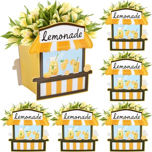 Kreatwow Lemon Party Favors 6pcs Lemon Flower Box Centerpieces Lemonade Party Supplies Sommer Lemon Table Decorations Paper Box Centerpiece Fruit Lemon Theme Party Decor Lime Party Baby Shower von Kreatwow