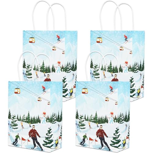 Kreatwow Skiing Birthday Party Decorations 16pcs Ski Party Favor Bags Winter Ski Party Supplies Sport Skier Snowflake Gift Treat Goody Bags Winter Sports Party Supplies Ski Birthday von Kreatwow