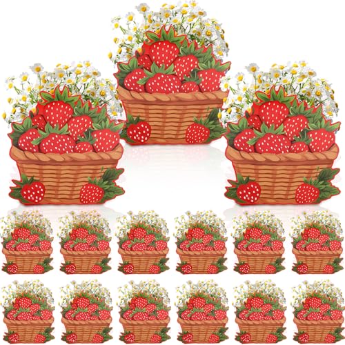 Kreatwow Strawberry Party Favors 12pcs Strawberry Flower Centerpiece Boxen Strawberry Party Favors Strawberry Party Tischdekorationen Sweet Strawberry Party Tischdekorationen für Geburtstag von Kreatwow