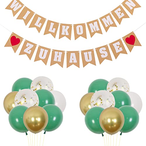 Willkommen zu Hause Party Dekoration Willkommen zu Hause Banner Salbei Grün Willkommen Home Dekoration Olivgrüne Ballons für Willkommen Baby von Kreatwow