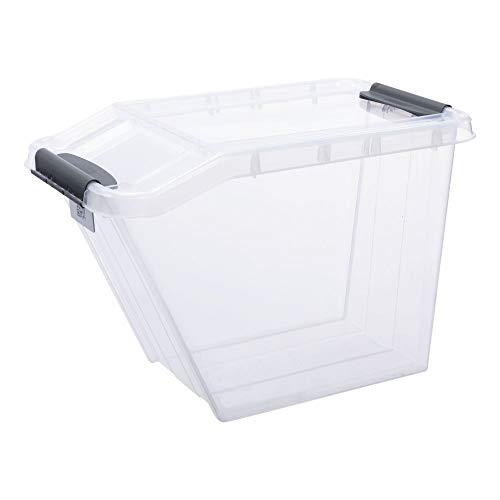 Kreher Aufbewahrungsbox, Sortierbox aus Kunststoff in Transparent. Mit ca. 58 Liter Volumen pro Box. Stapelbar. Maße BxTxH in cm ca.: 39,6 x 64,7 x 43,8 cm von Kreher