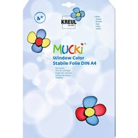 MUCKI Window Color stabile Folie, DIN A4, 3 Blatt von Kreul Kinder