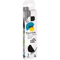 KREUL Triton Acrylic Marker "edge", 2er-Set, Schwarz & Weiß von Multi