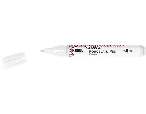KREUL 16441 - Glass & Porcelain Pen Classic fine, weiß, formstabile Spitze, Strichstärke ca. 1 - 2 mm, deckende Glas- und Porzellanmalfarbe auf Wasserbasis, brillante, lichtbeständige Farbe KREUL 16441 - Glass & Porcelain Pen Classic fine, weiß, formstabile Spitze, Strichstärke ca. 1 - 2 mm, deckende Glas- und Porzellanmalfarbe auf Wasserbasis, brillante, lichtbeständige Farbe von Kreul