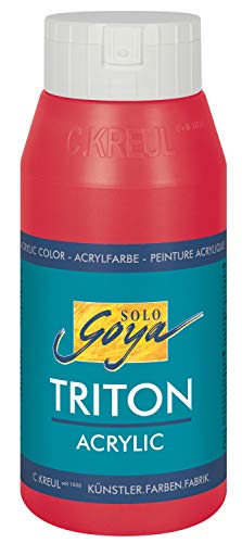 KREUL 17015 - Solo Goya Triton Acrylfarbe weinrot, 750 ml Flasche, schnell und matt trocknend, Farbe auf Wasserbasis, in Studioqualität, vielseitig einsetzbar, gut deckend und ergiebig von Kreul