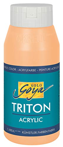 KREUL 17039 - Solo Goya Triton Acrylfarbe terracotta, 750 ml Flasche, schnell und matt trocknend, Farbe auf Wasserbasis, in Studioqualität, vielseitig einsetzbar, gut deckend und ergiebig von Kreul