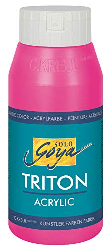 KREUL 17042 - Solo Goya Triton Acrylfarbe violettrot, 750 ml Flasche, schnell und matt trocknend, Farbe auf Wasserbasis, in Studioqualität, vielseitig einsetzbar, gut deckend und ergiebig von Kreul